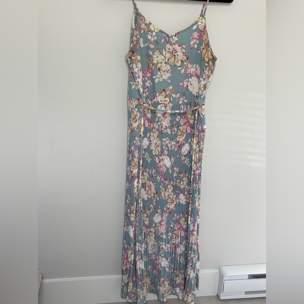 Only Pink and Orange Sleeveless Tie Front Maxi Dress